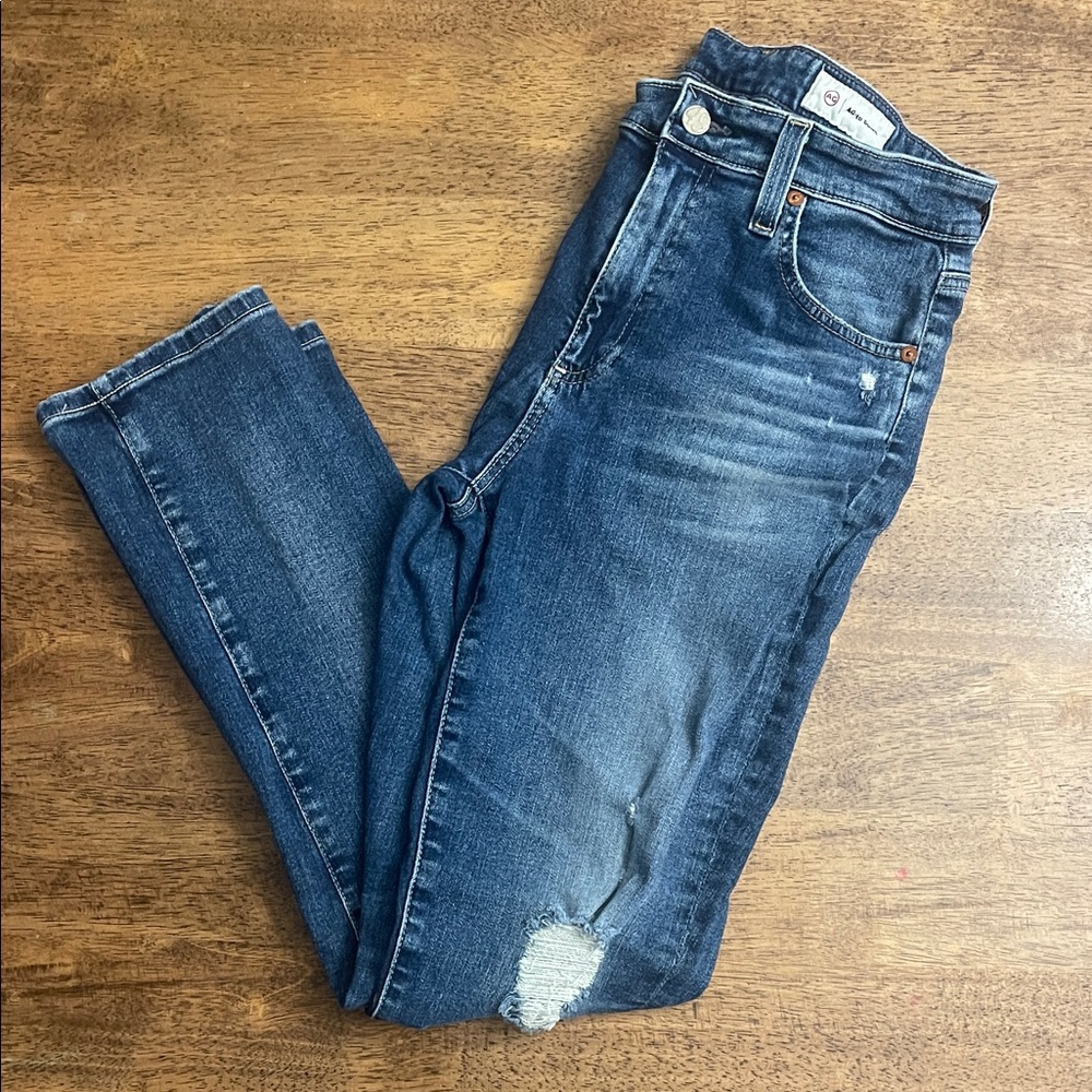AG Adriano Goldschmied Mari High-Rise slim Straight Distressed Jeans